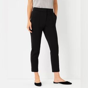 Ann Taylor Pintucked Eva Ankle Black Pant in Double Knit - Never Worn, Tags On